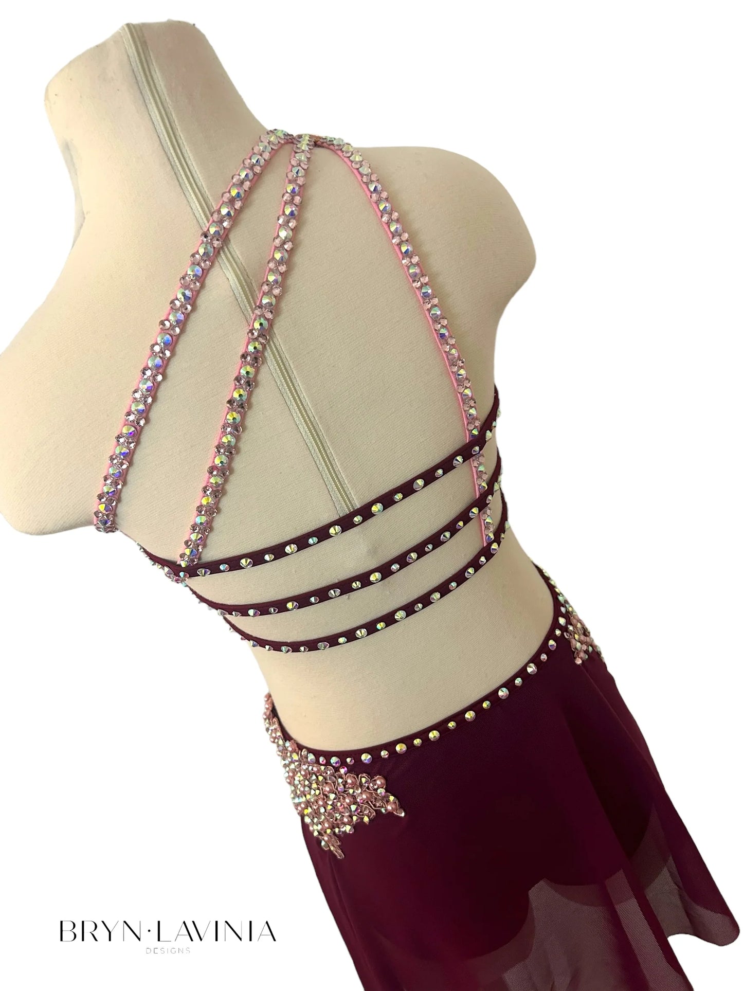 Burgundy and Light Pink Custom Bryn Lavinia Costume (CM)